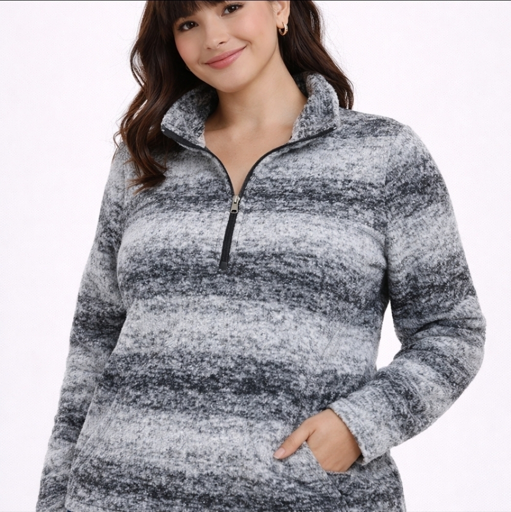 Lands’ End Cozy Quarter Zip Fleece – Size S – EUC